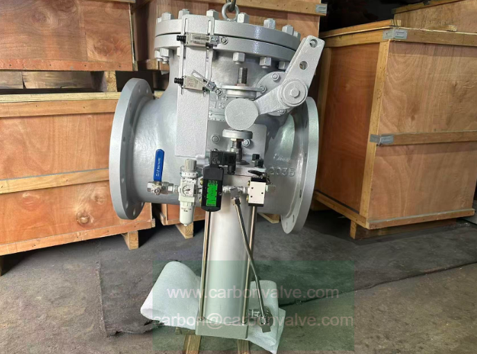 Pneumatic lever check valve